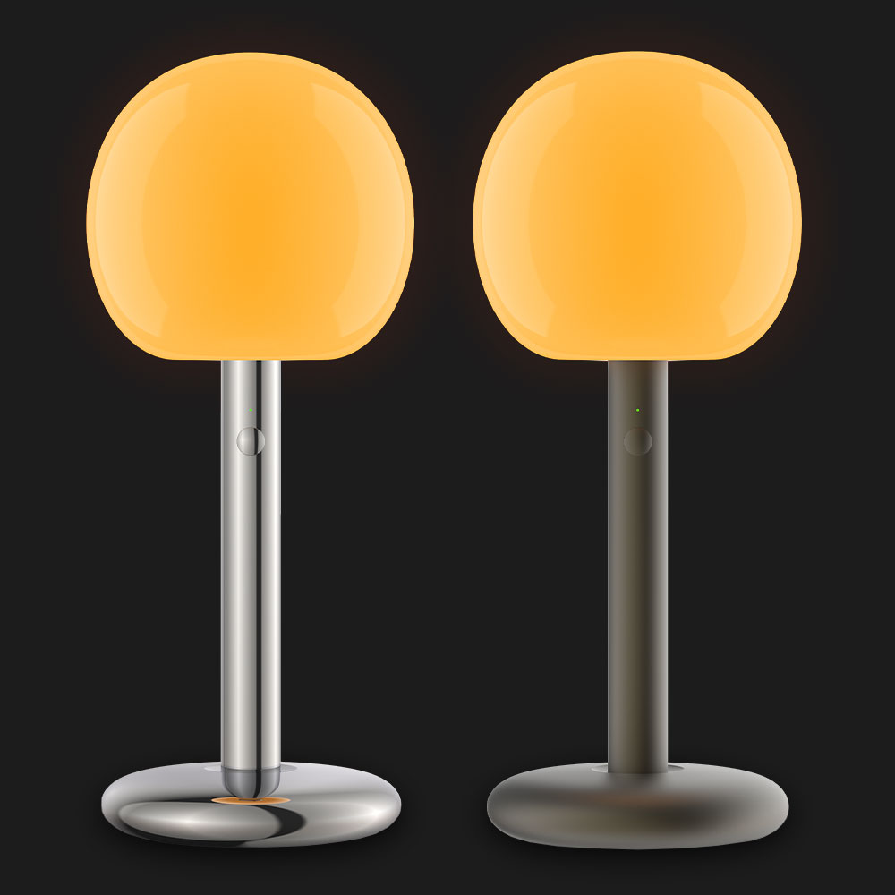 Fire Table – kabelgebundene Designleuchte mit 420 Lumen, hohem Farbwiedergabeindex und Sunset Dimming von GRAU GRAU Fire Table mit größerem Glaskopf und integriertem Tastdimmer gleich hier bei lampenonline.de kaufen