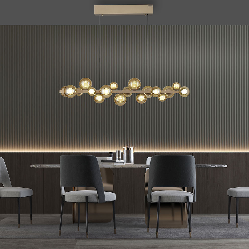 Leuchten der Neuhaus Pure Popup Serie mit organischen Glaskugeln in Seifenblasenoptik &ndash; kreative Lichtgestaltung mit moderner LED- und Steuerungstechnik.