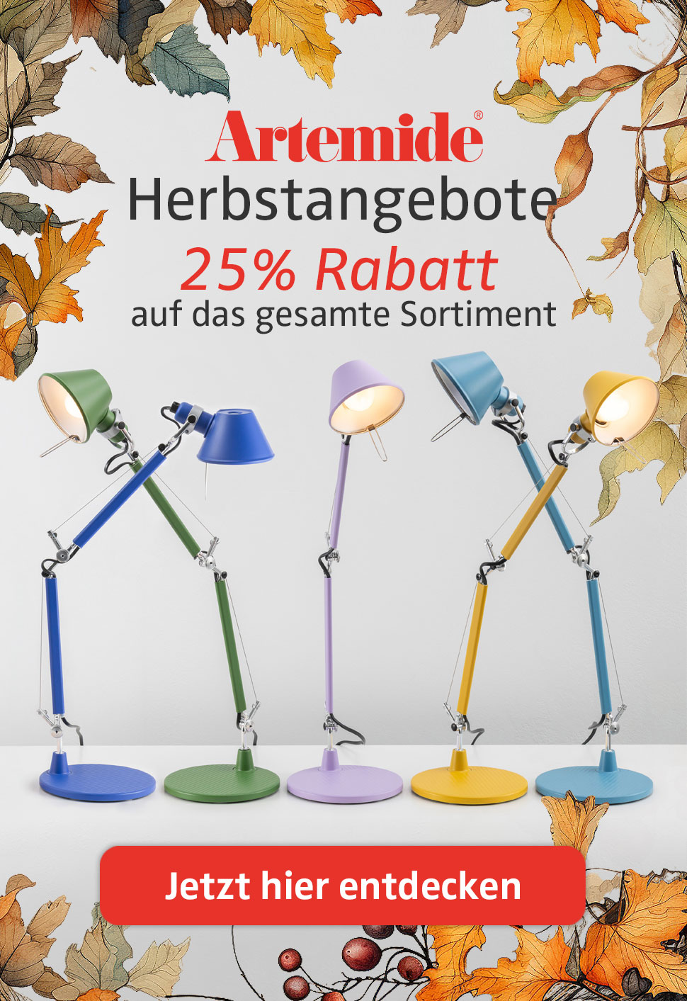 Artemide Herbstangebot - 25% Rabatt auf das gesamte Sortiment